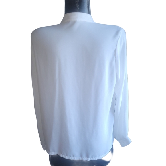 Vintage Semi Sheer White Flounced Blouse 16 - Picture 7 of 8